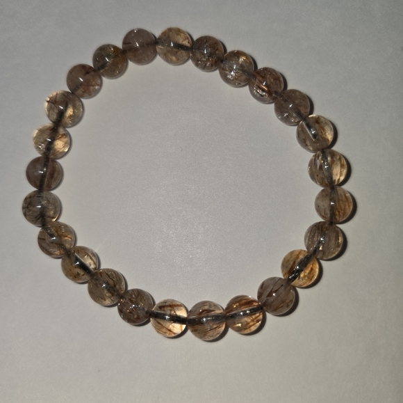 8mm Black Golden Super Seven Bracelet Rare - Picture 6 of 14